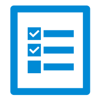 a blue checklist icon
